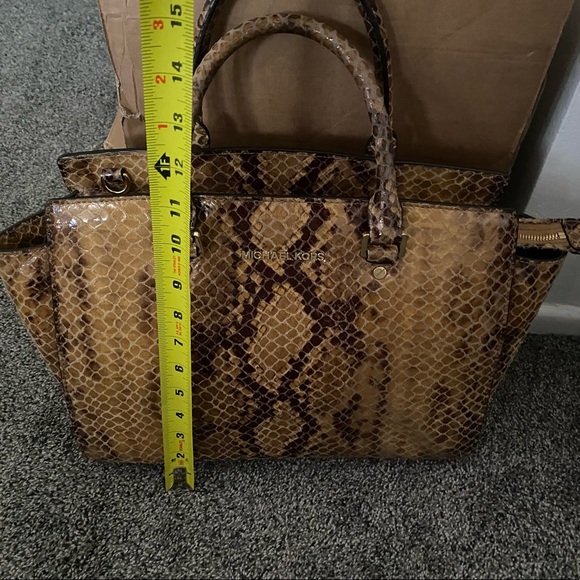 Michael Kors Python Selma Satchel. Pristine! Detachable shoulder strap. Classic! - Picture 3 of 5